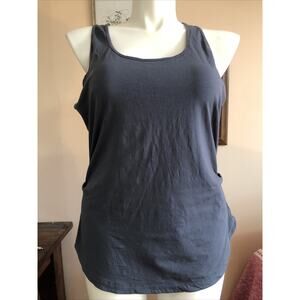 Athleta Grey Ruched Sides Racerback Tank Top XL Stretch